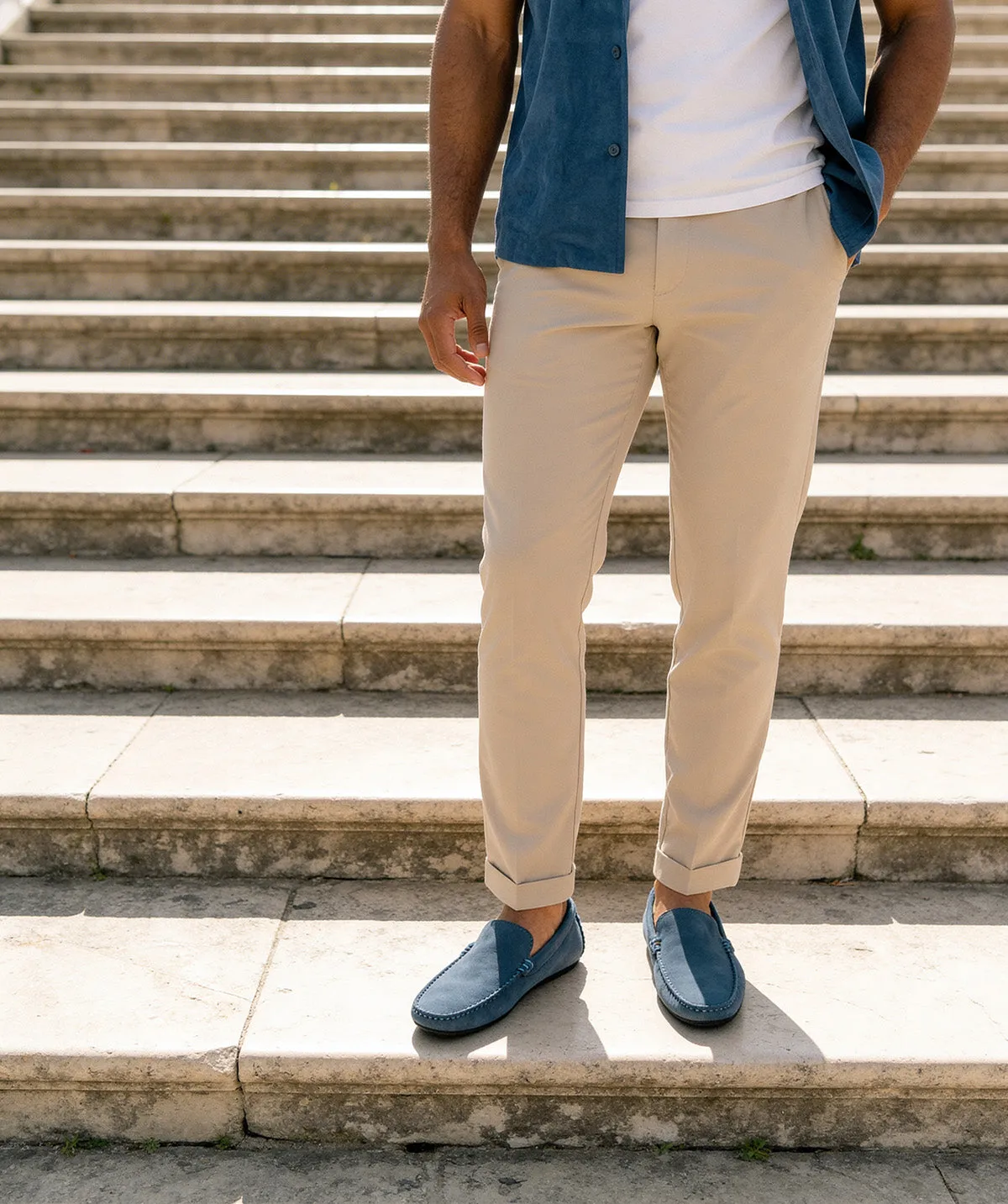 Finsbury Dandy mocassins blauw suède