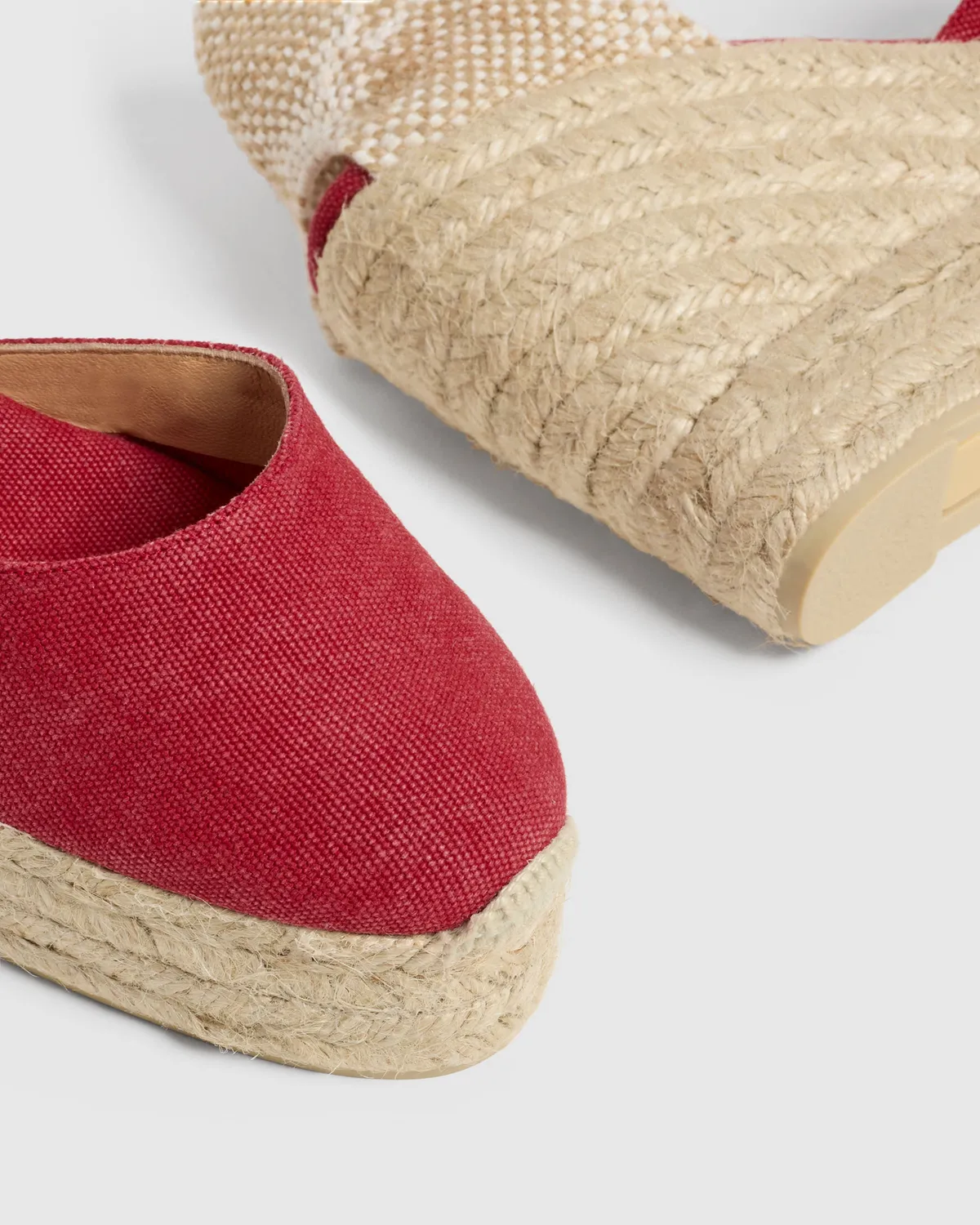 Castaner Carol 8ED/002 espadrilles rood – sleehak 11 cm