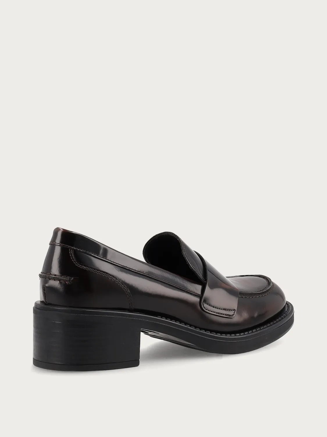 Frau Verona bruine lakleren loafers blokhak dames