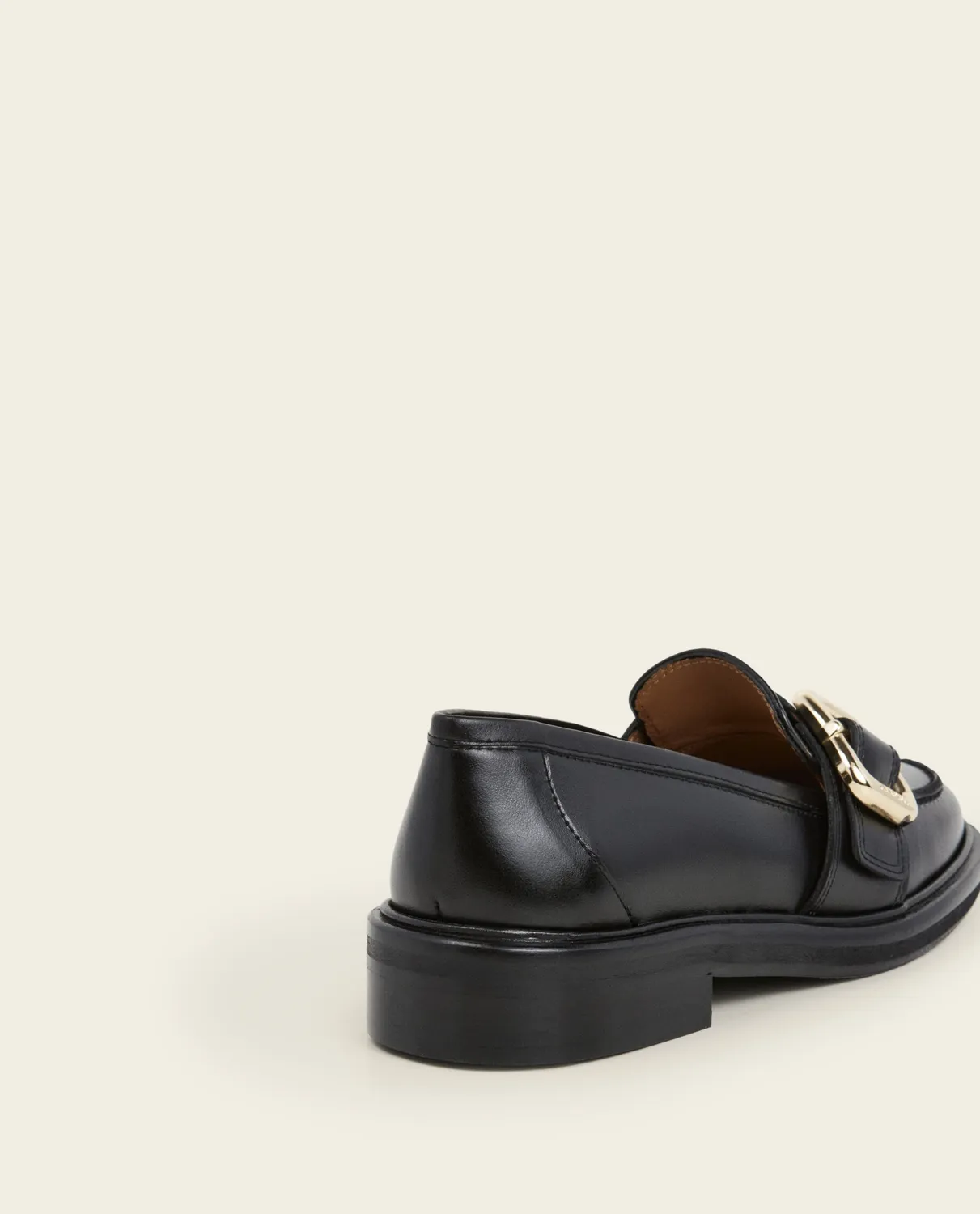Flattered Aspen loafers zwart leer met gesp