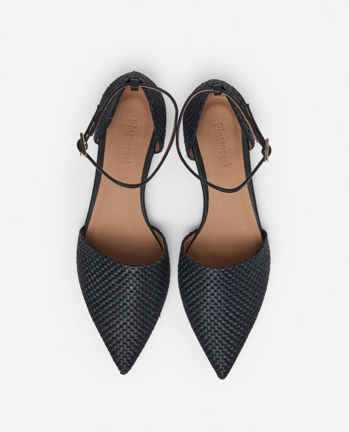 Flattered Frankie ballerina zwart weave enkelband