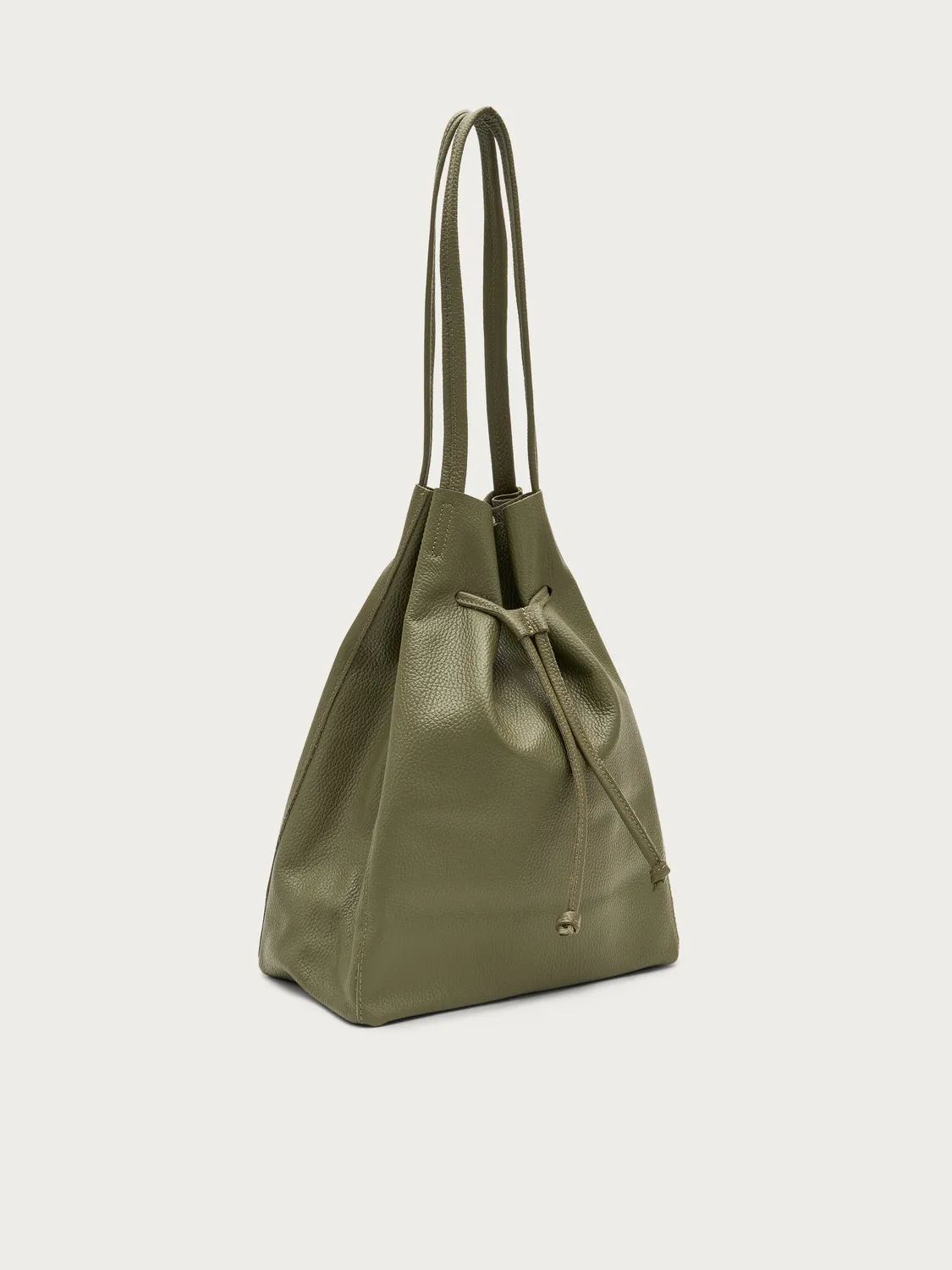 Frau groene leren bucket bag groot