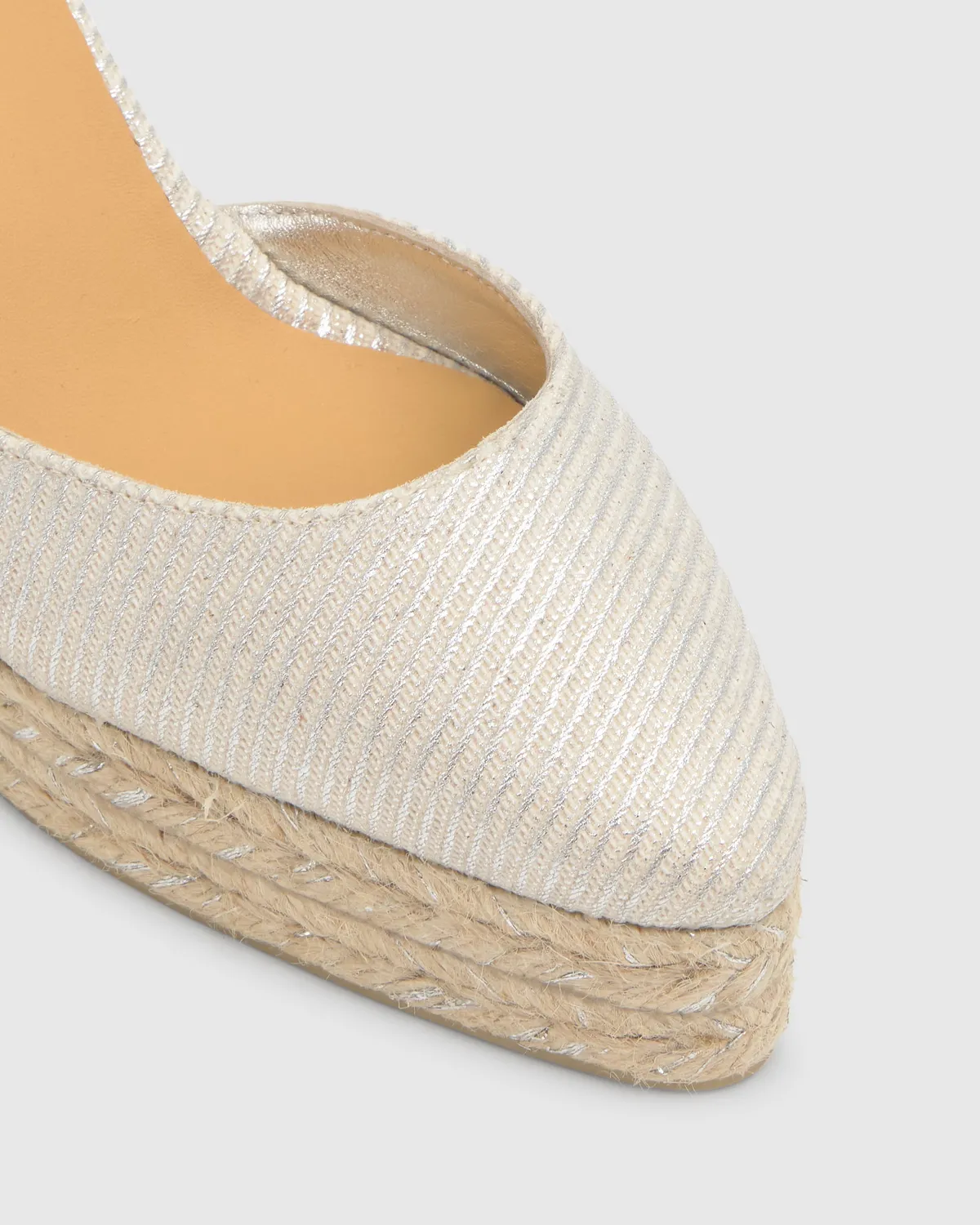 Castaner Joyce/8ED/291 espadrille zilver metallic linnen