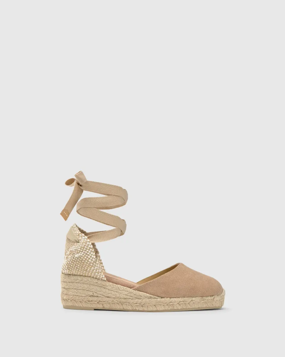 Castaner Carina 3 002 espadrille katoen zand 5 cm