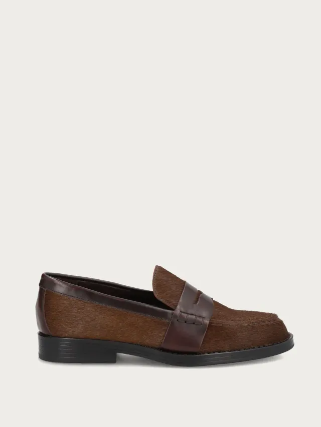 Frau Verona bruine loafers dames pony-effect