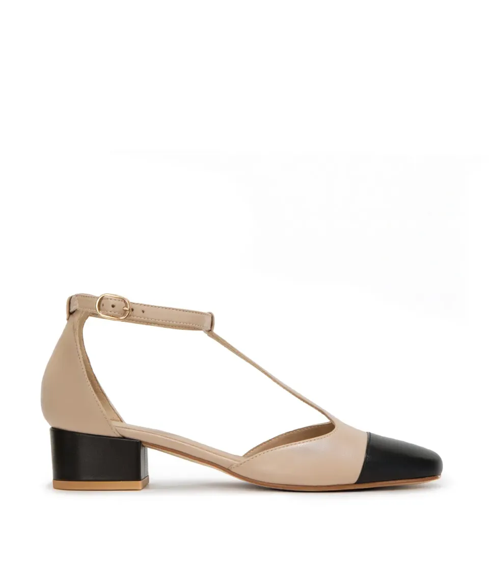 Finsbury Rosa pumps beige-zwart leer