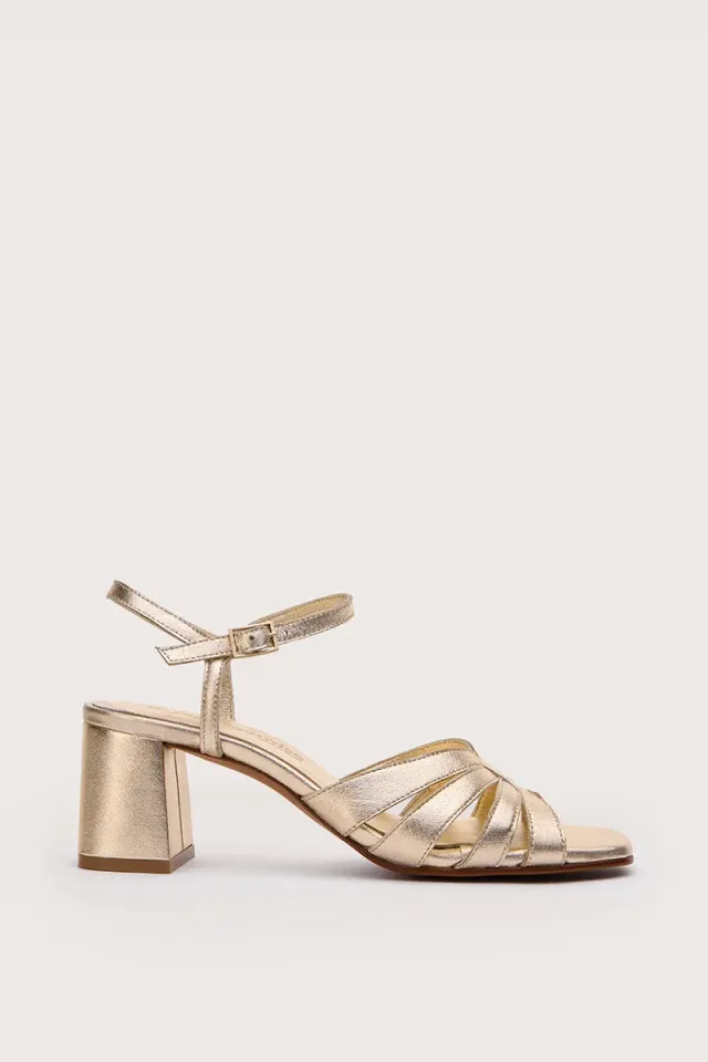 Bryan Stepwise Pearl Bella sandalen leer brede hak