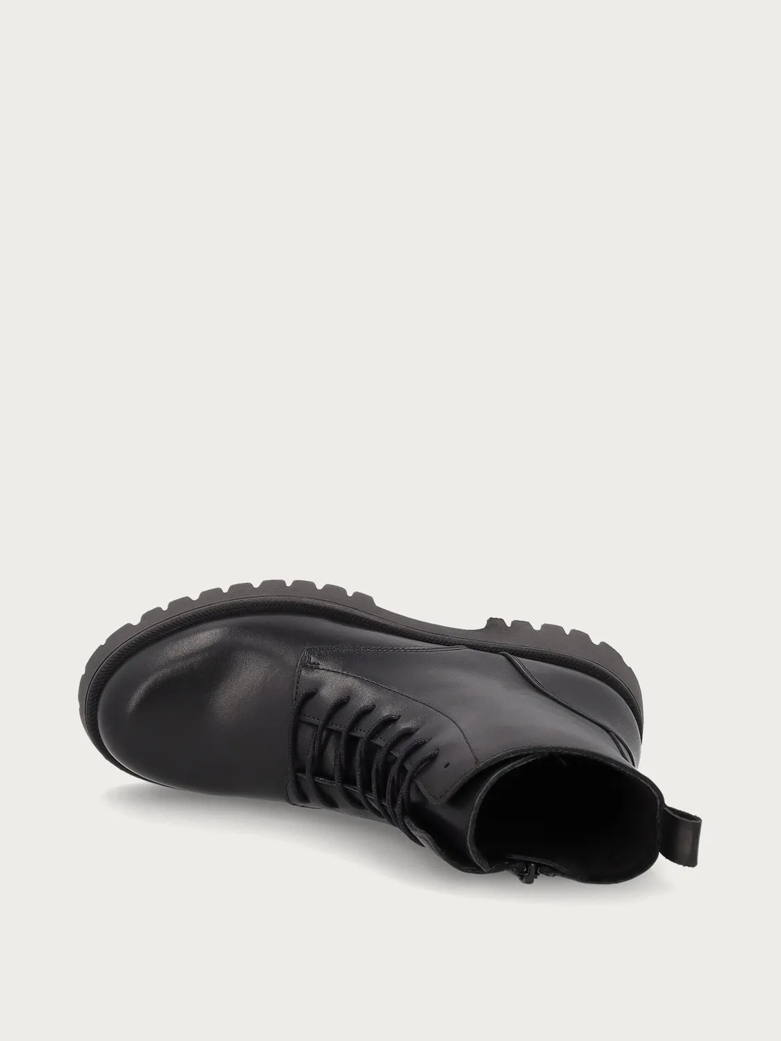 Frau FX zwarte leren veterboots trackzool