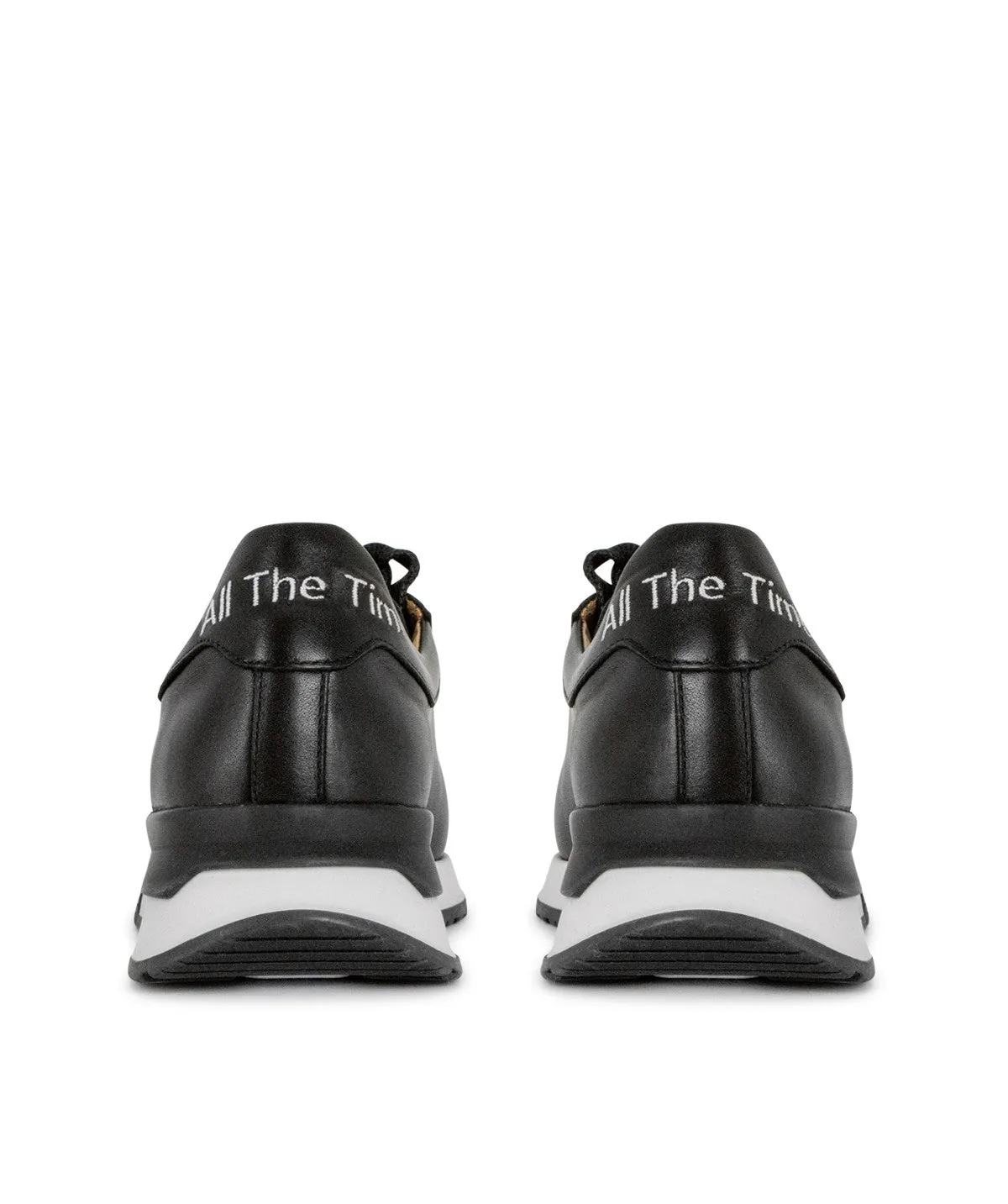 Finsbury All The Times leren sneakers zwart