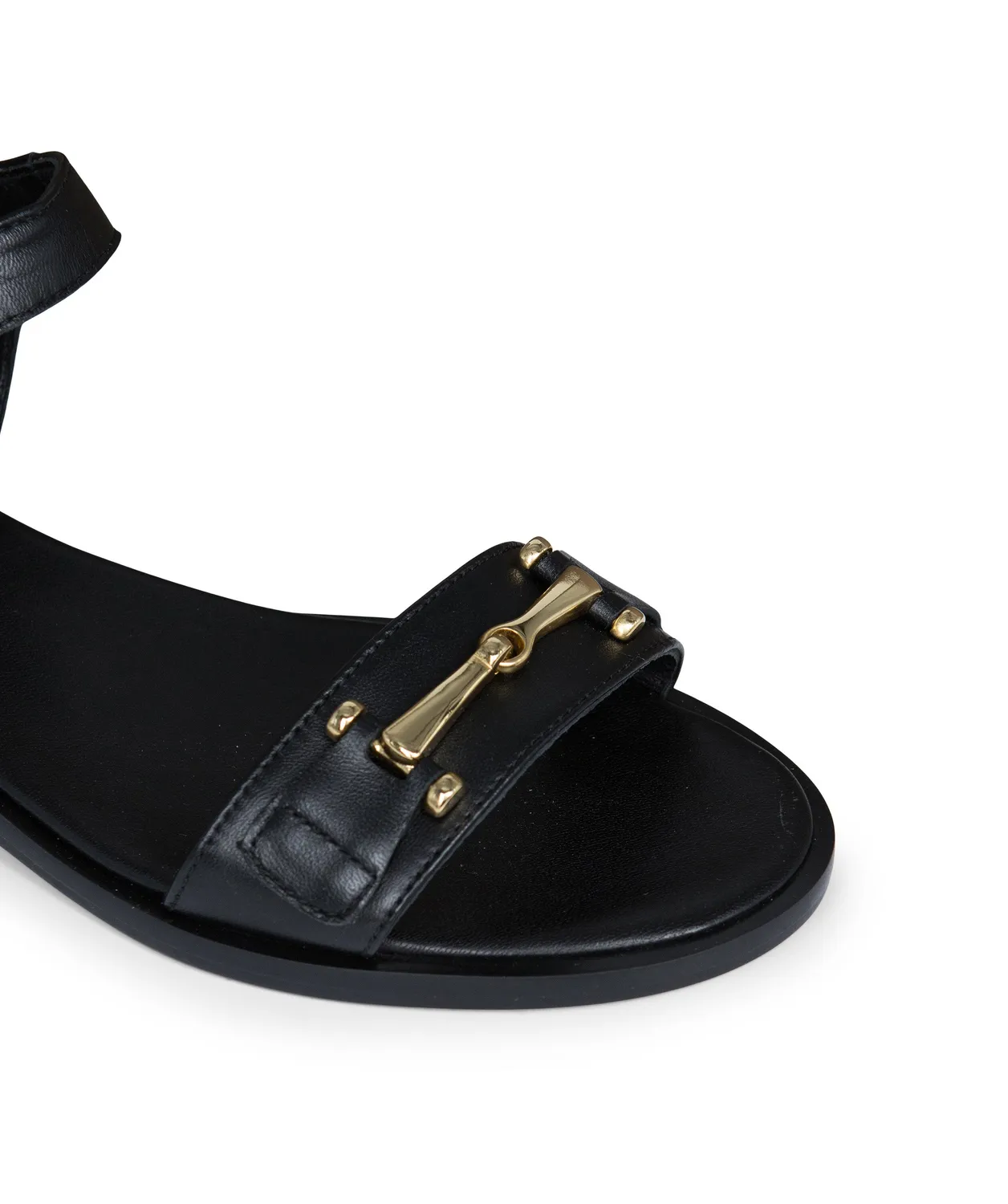 Finsbury Lea zwarte leren sandalen met bandje