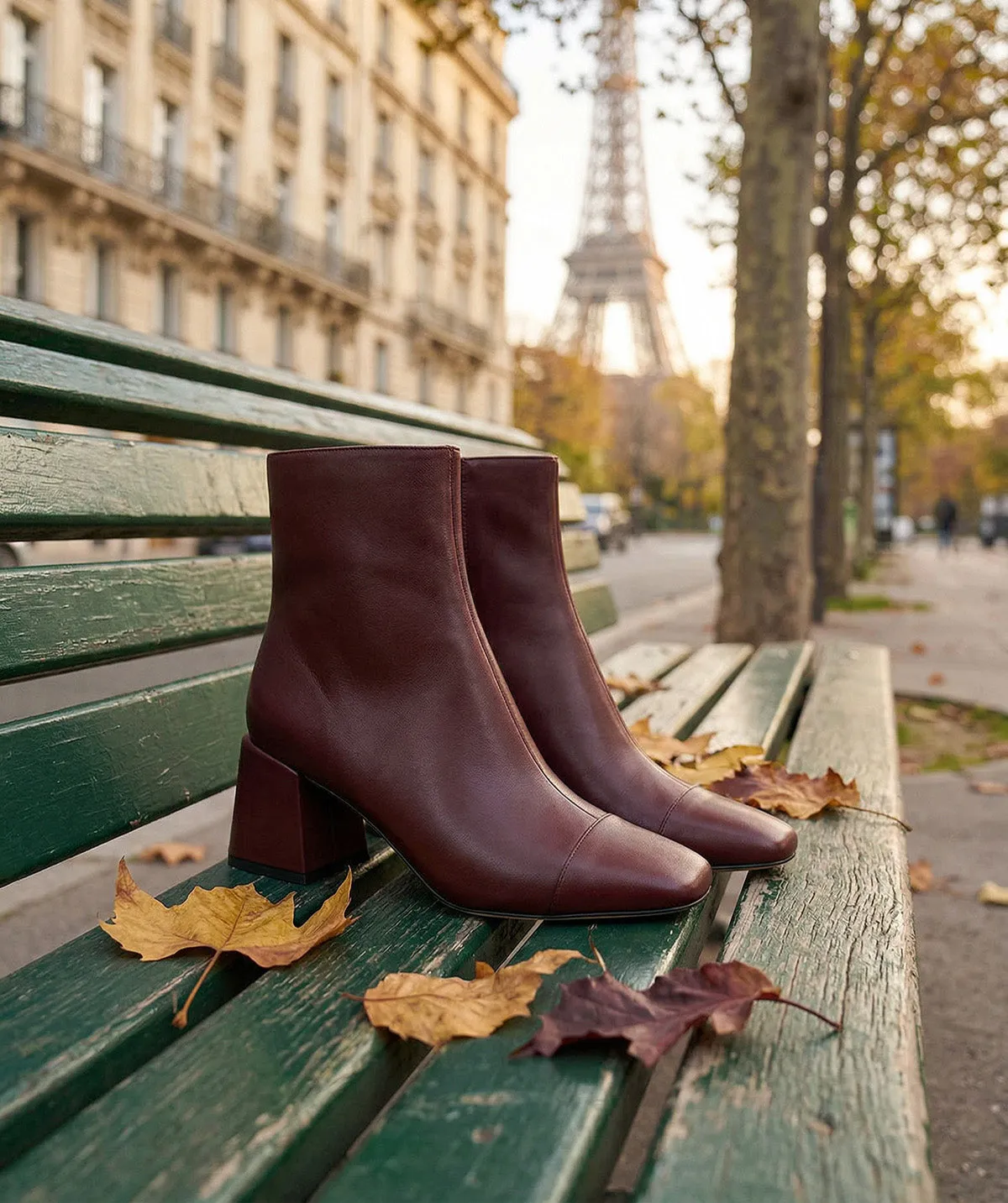 Finsbury Laure enkellaarsjes bordeaux leer