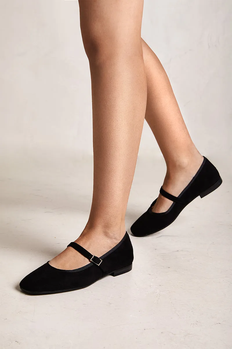 Bryan Stepwise Nicolle ballerina zwart leer