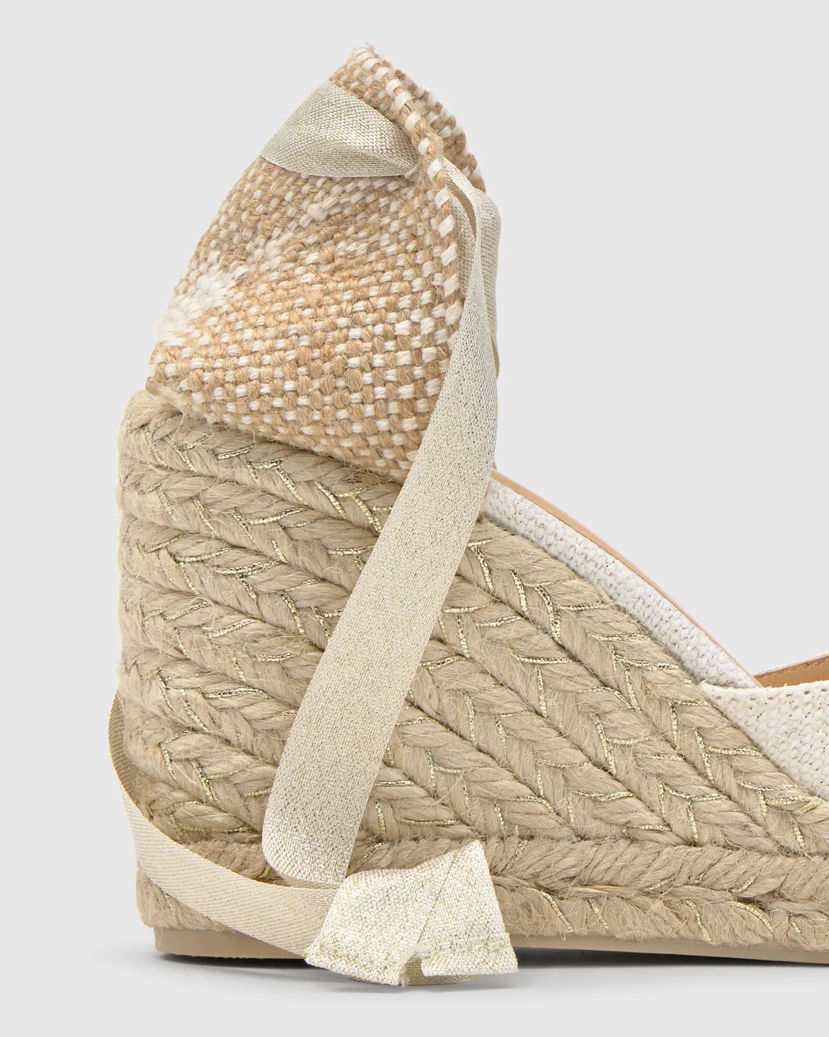 Castaner Carina 8/032 espadrilles wit-goud linnen
