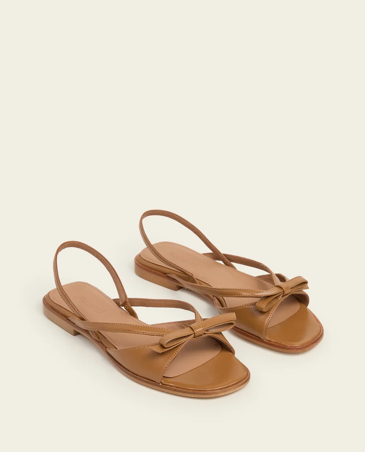 Flattered Max Leather Cognac sandalen cognac leer plat