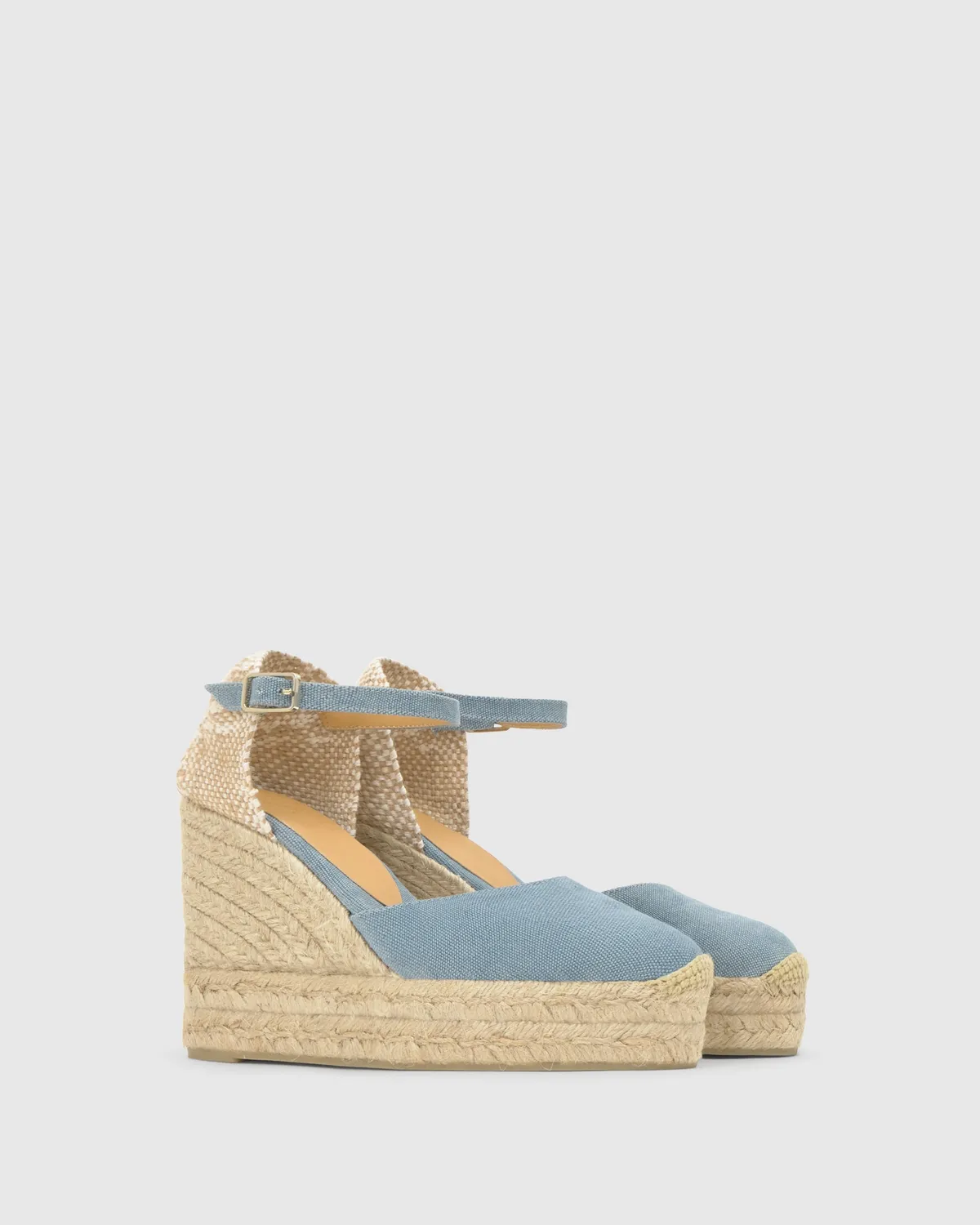 Castaner Carol 8ED/002 espadrilles aqua – sleehak 11 cm