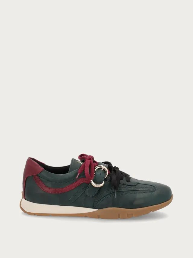 Frau Cross Hybrid dames sneakers groen leer slim