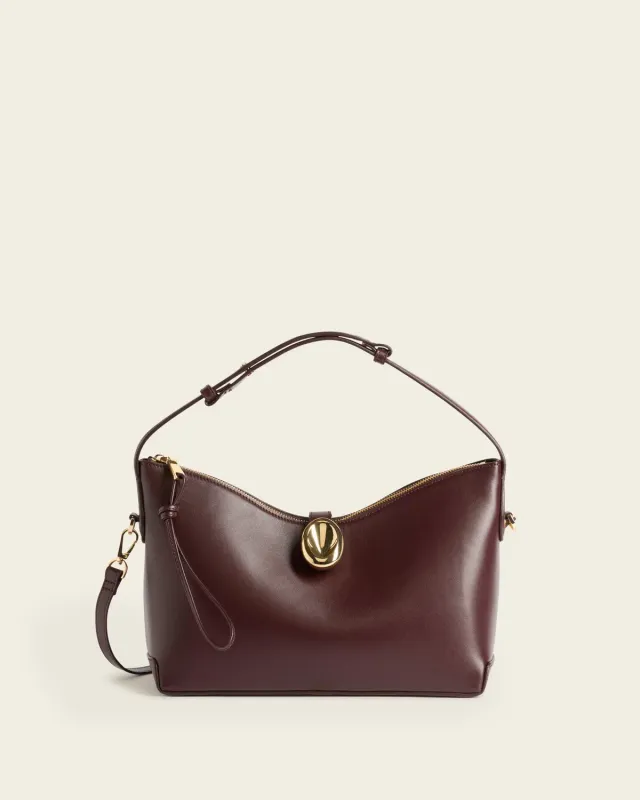 Flattered Gaia handtas bordeaux leer
