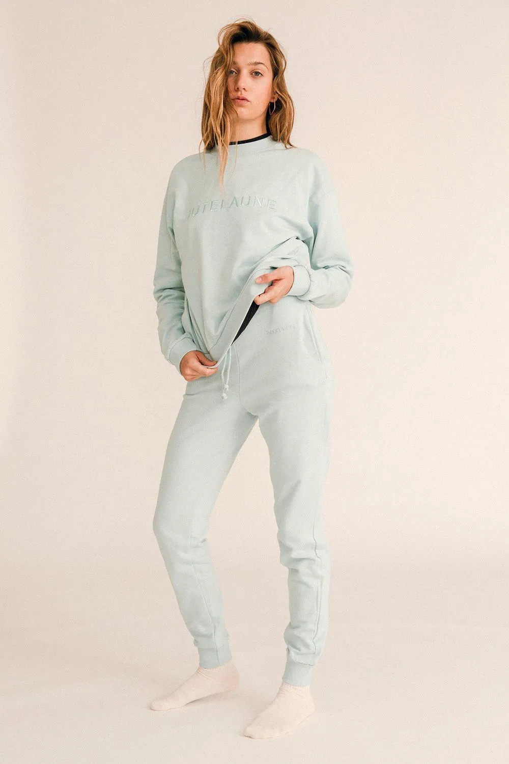 Jutelaune Baby Blue Joggers joggingbroek biologisch katoen