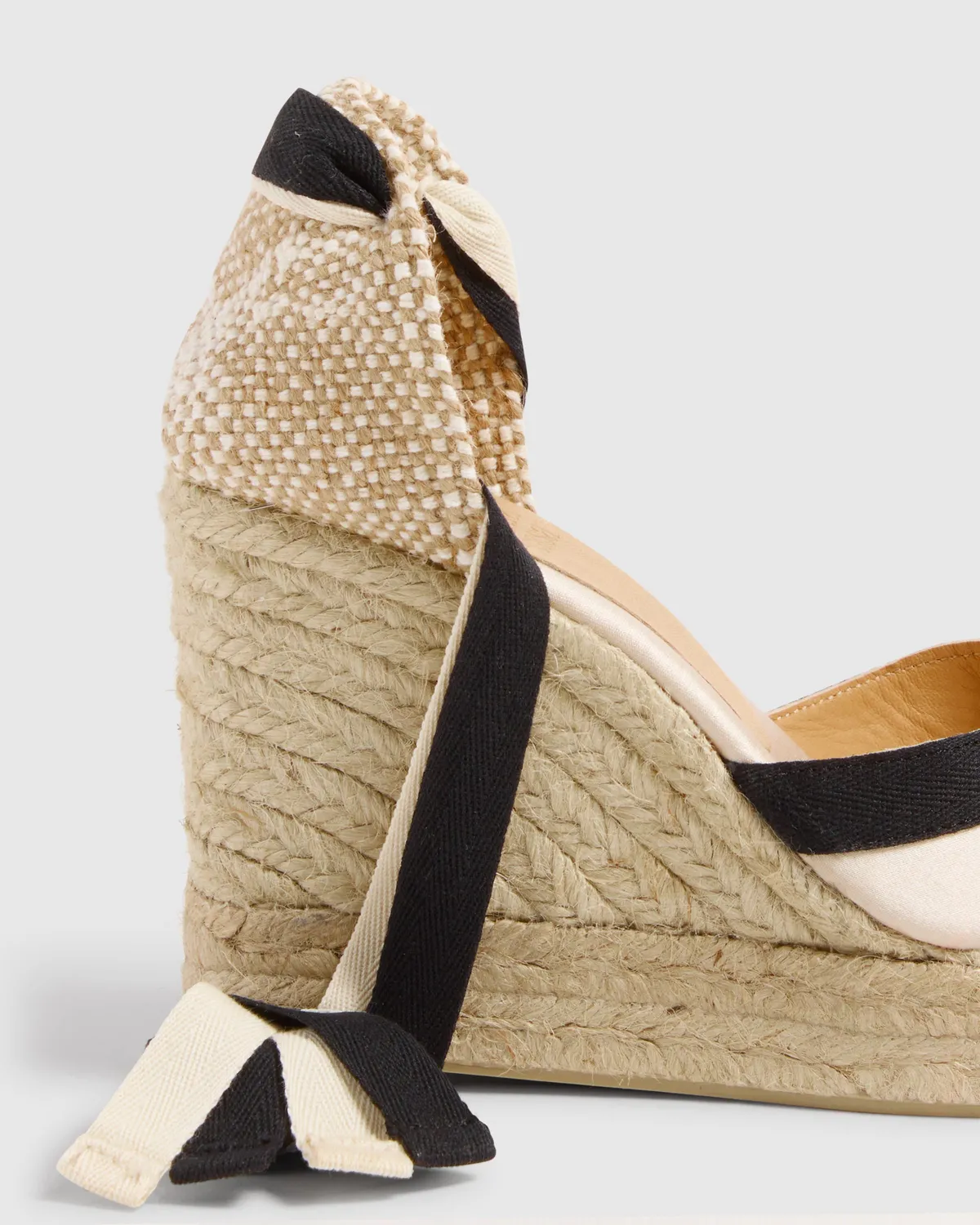 Castaner Carmen 8ED/129 espadrilles champagne-zwart satijn