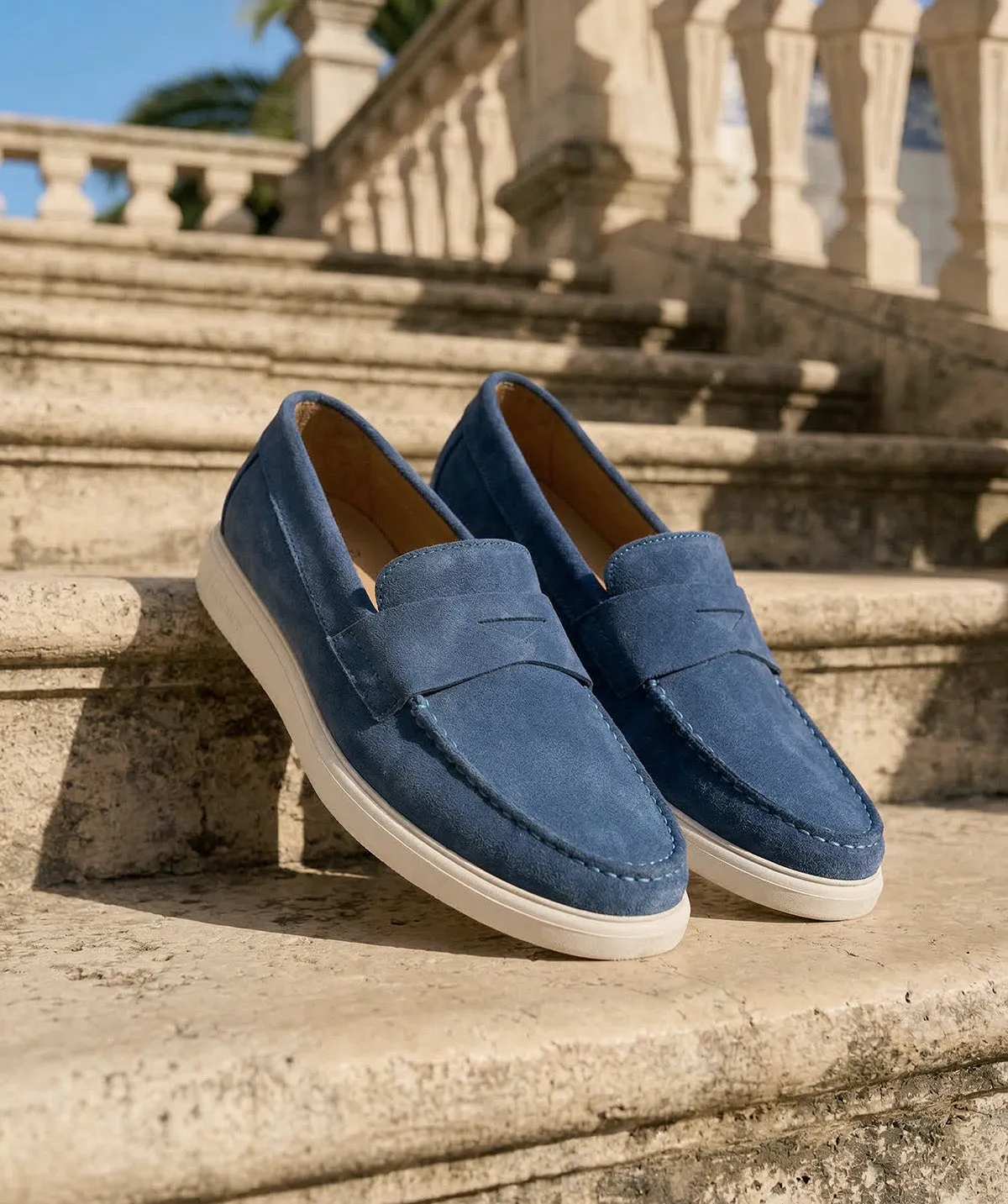 Finsbury Acapulco loafer blauw suède