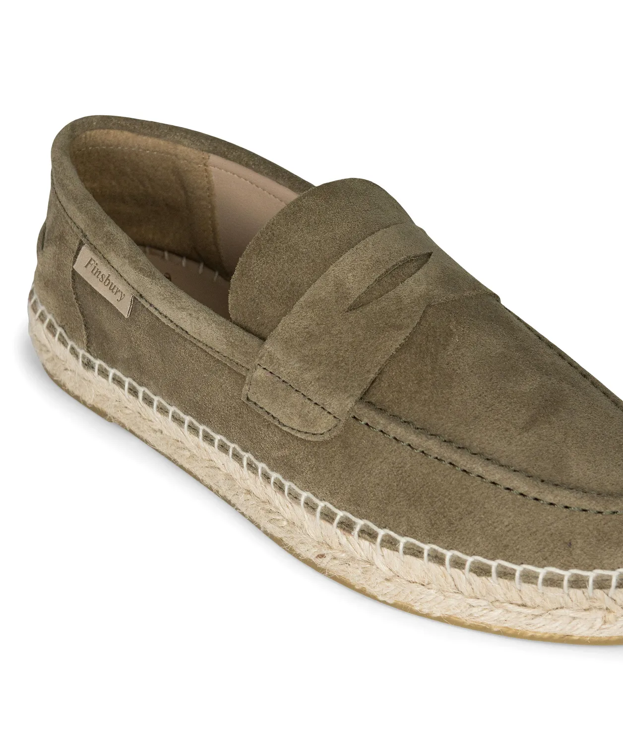 Finsbury NEVADA loafers olijfgroen suède espadrillezool