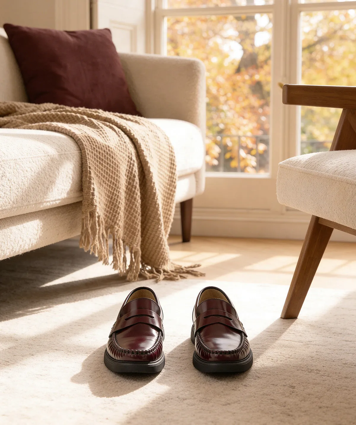 Finsbury Eduardo loafers bordeaux glad leer