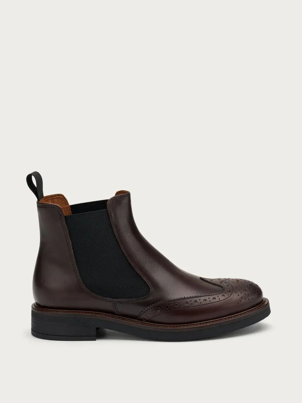 Frau Verona bruine leren chelsea boots wing-tip dames