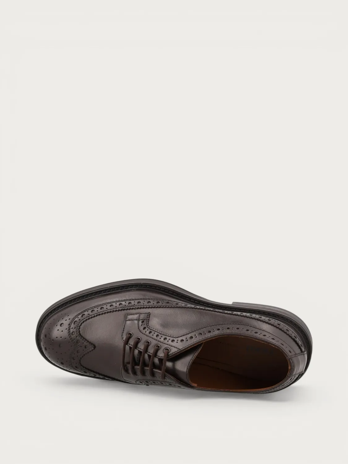 Frau Verona donkerbruine leren veterschoenen wing-tip heren