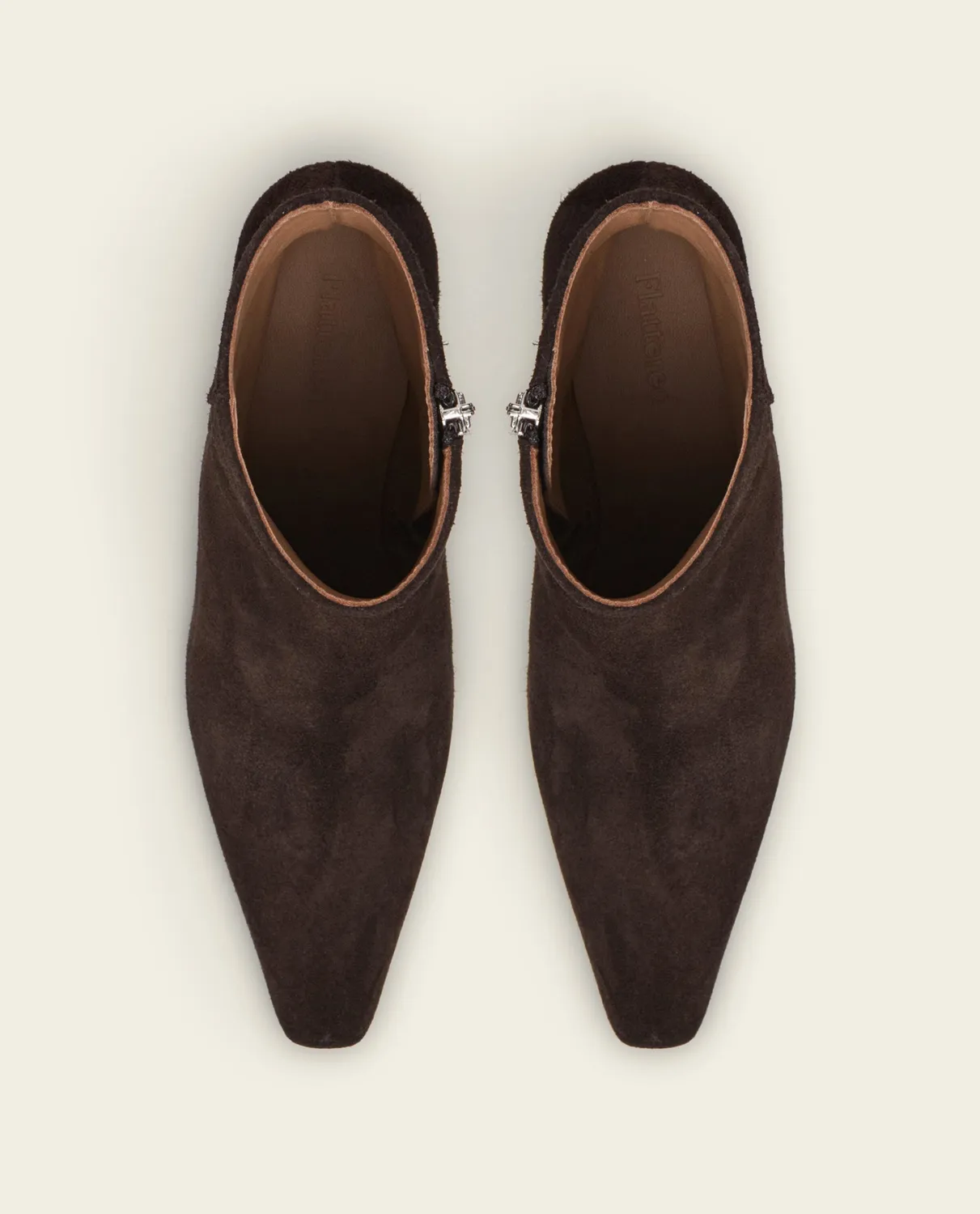 Flattered Xena Suede Chocolate laarzen bruin 5,5 cm hak
