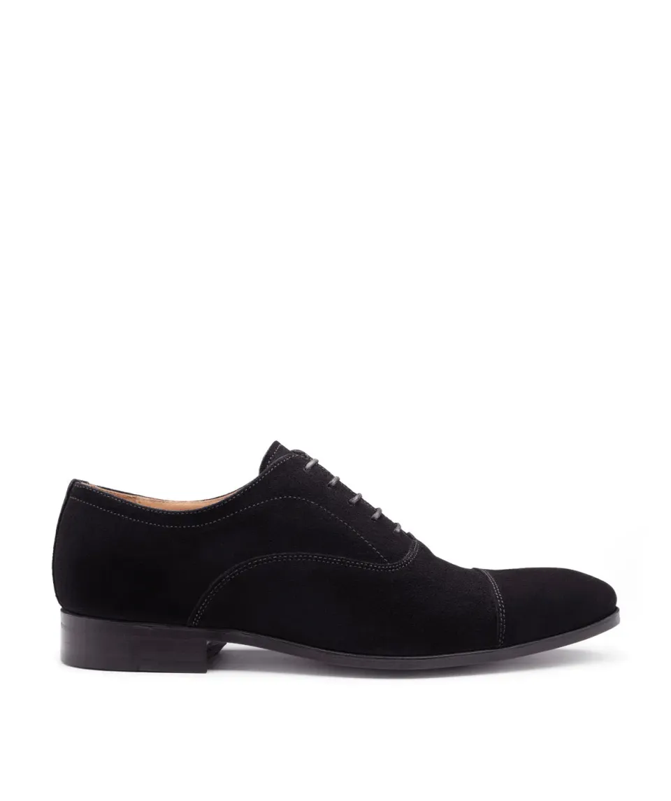 Finsbury Whitney oxford schoenen zwart kalfsfluweel