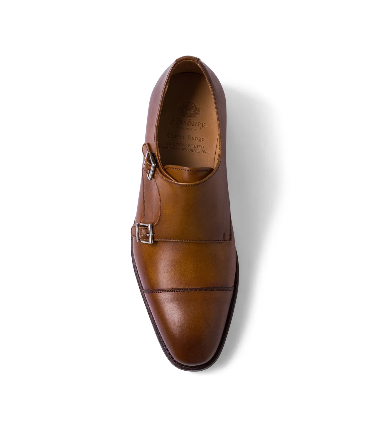 Finsbury CAMBRIDGE Double Monks lichtbruin box calf