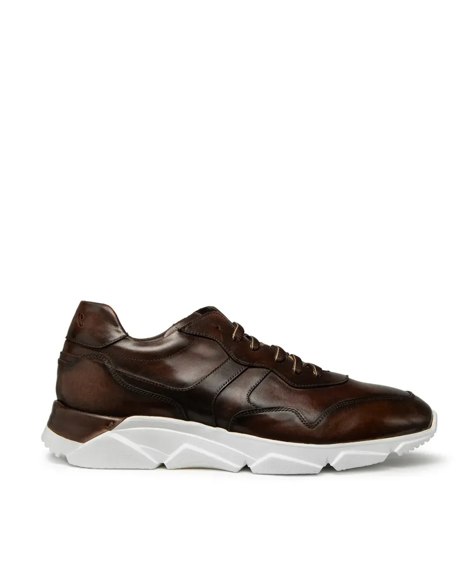 Finsbury Paolo sneakers bruin patina leer