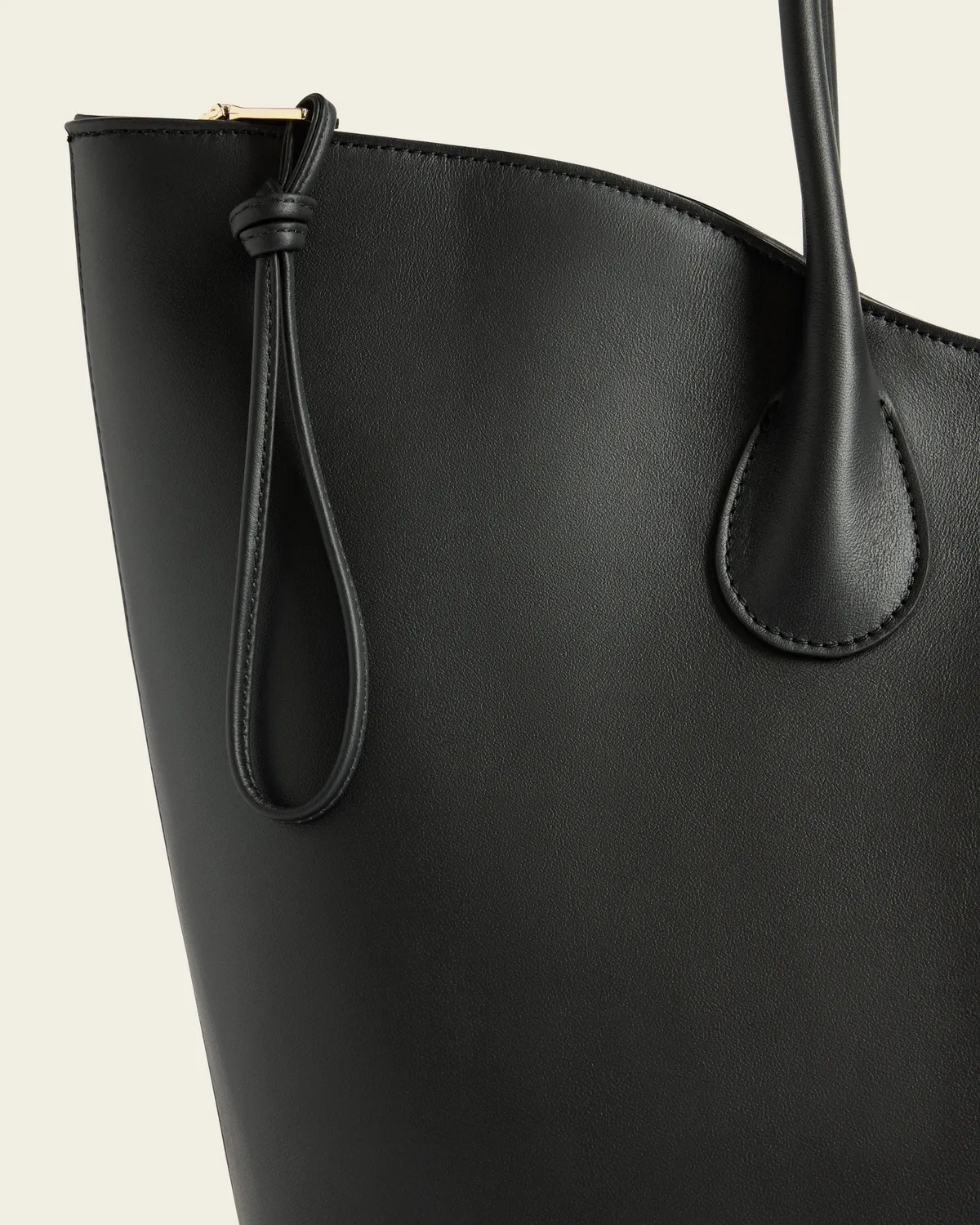 Flattered Gaia Tote tas zwart leer groot