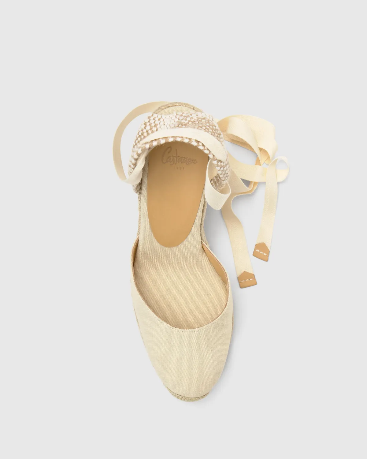 Castaner Carina 8/001 espadrilles ivoor – 9 cm sleehak