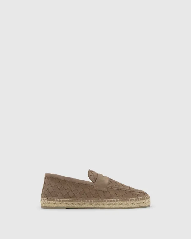 Castaner Nilo 186 mocassins topo beige vlechtleer