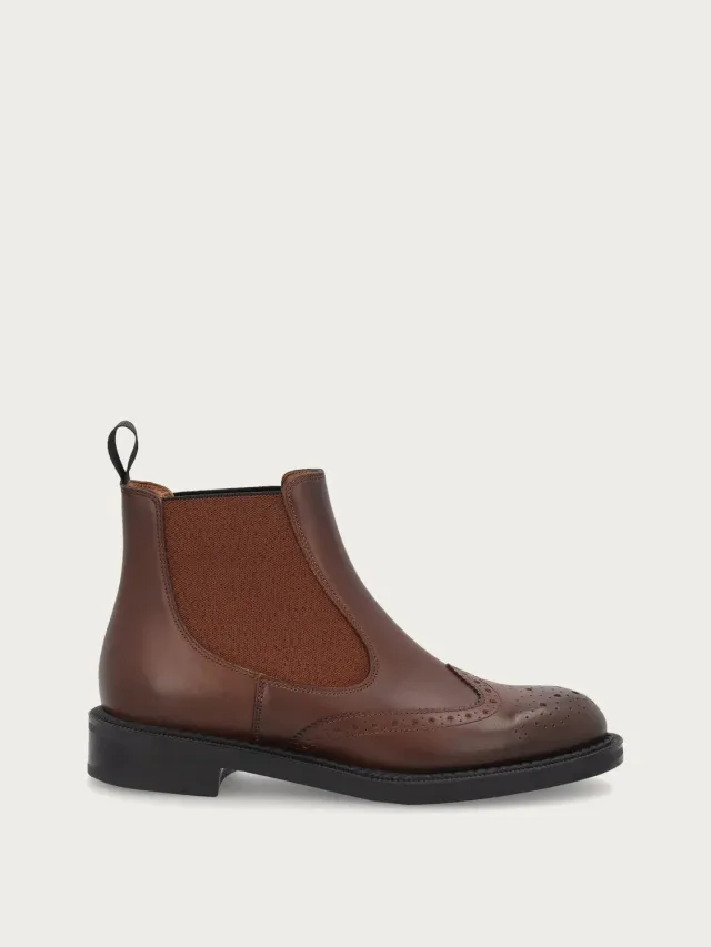 Frau Verona chelsea boots leer lichtbruin brogue
