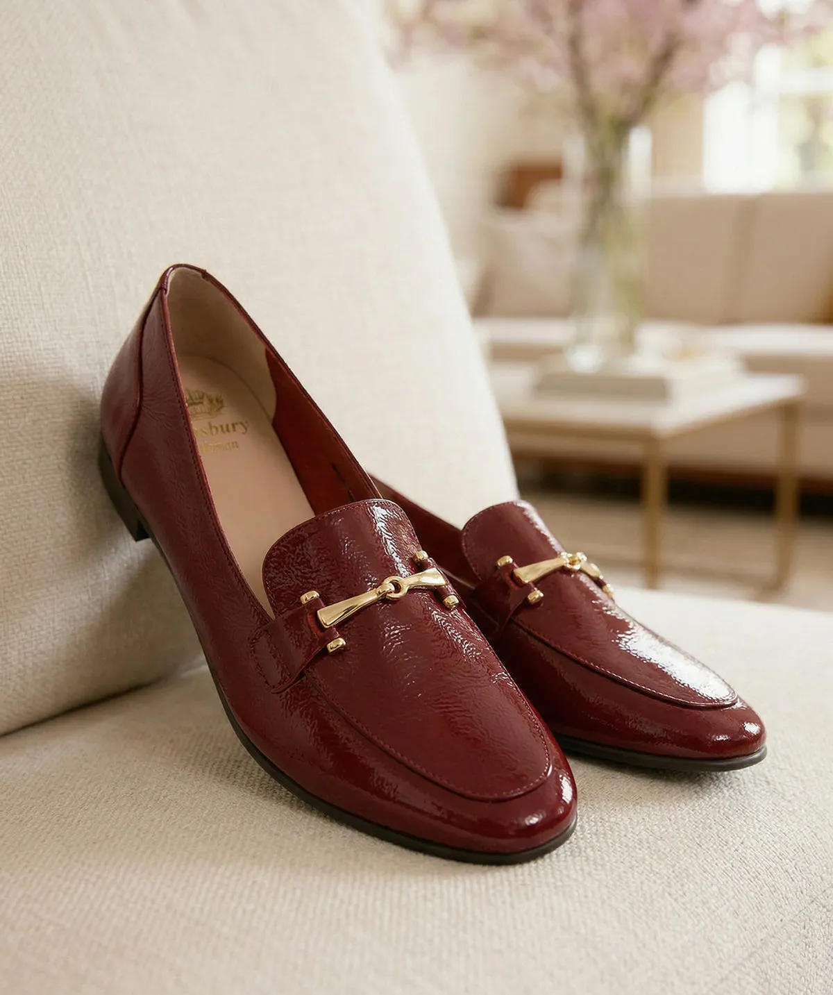 Finsbury Amelie loafers bordeaux lakleer met bit