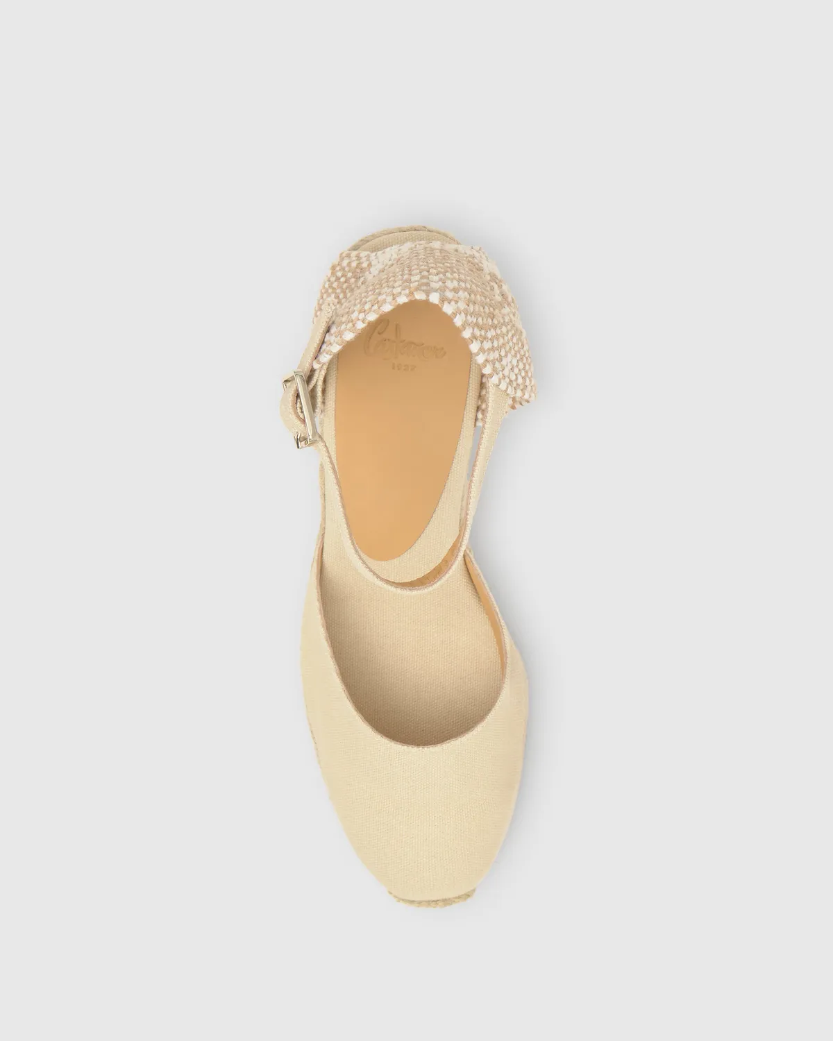 Castaner Carol 6/001 espadrilles ivoor sleehak 7 cm