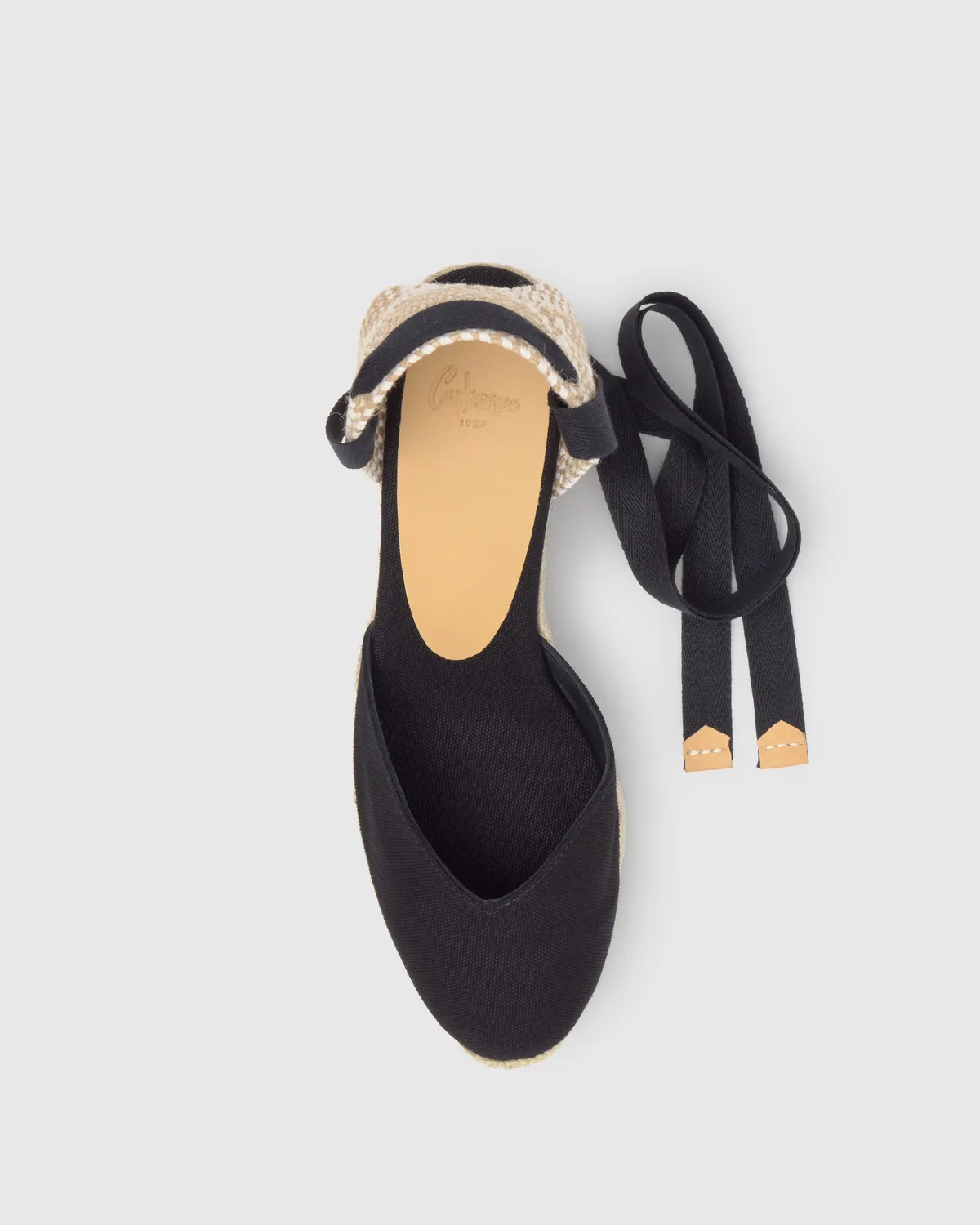 Castaner Chiara/6/001 espadrilles zwart 7 cm veter