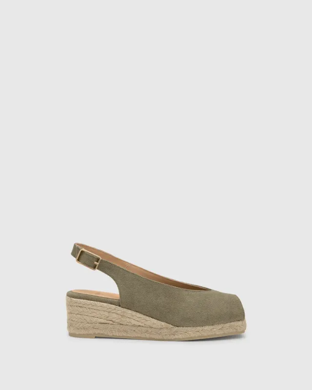 Castaner Dosalia 3/002 espadrilles olijf sleehak 5 cm