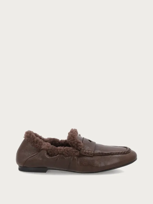 Frau Verona loafers bruin leer bont dames