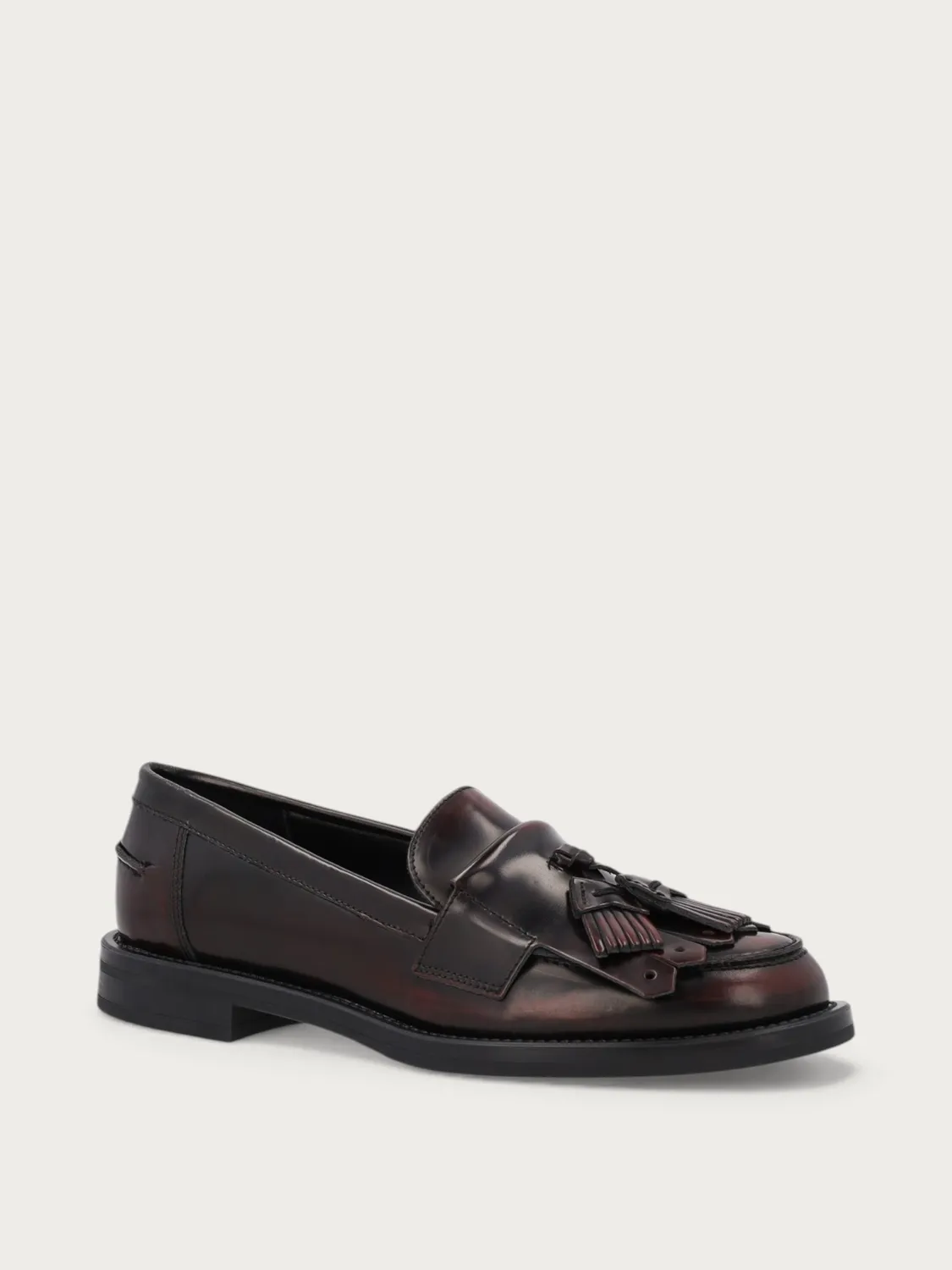 Frau Verona Loafers Bordeaux Leer Franje Dames