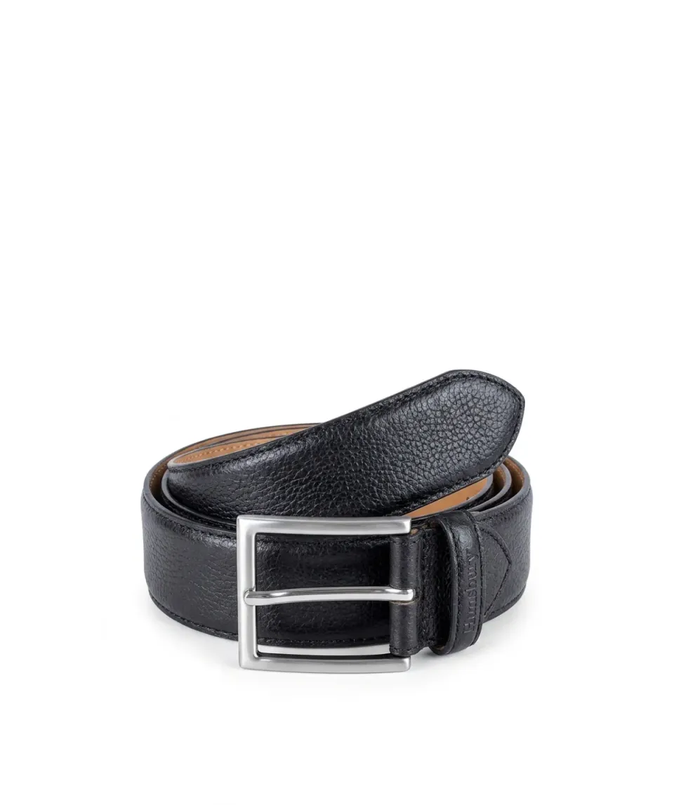 Finsbury riem zwart generfd leer 3,4 cm