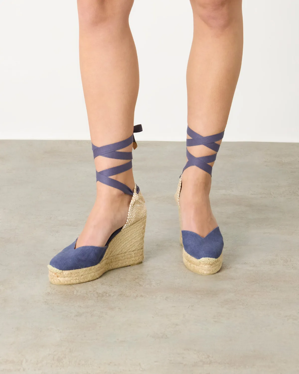 Castaner Chiara/8ED/002 espadrille sleehak donkerblauw canvas