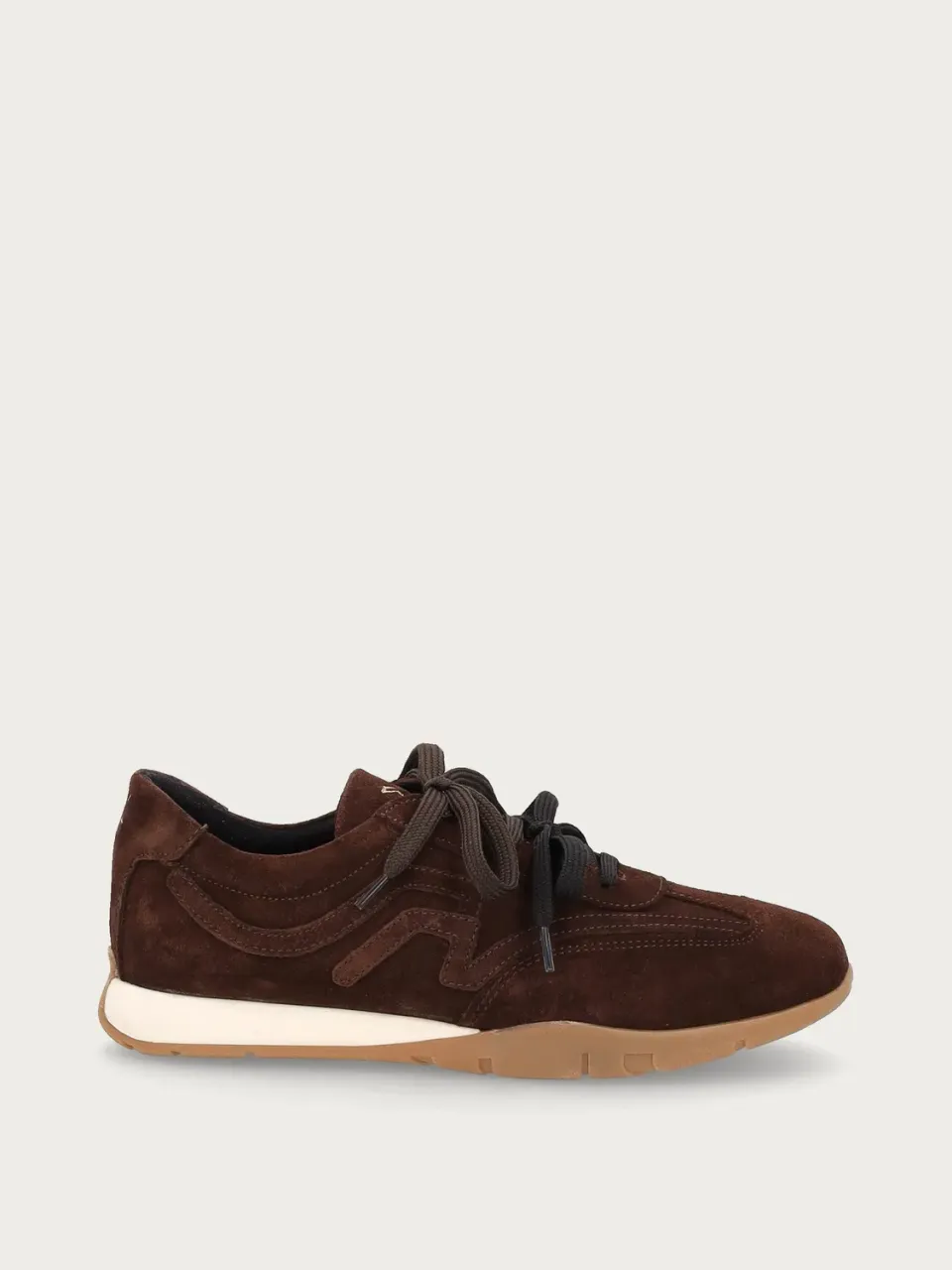Frau Cross Hybrid dames sneakers bruin suede slim