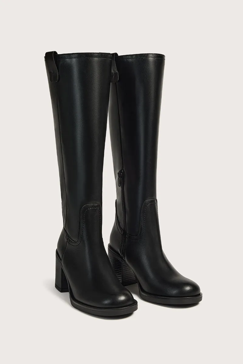 Bryan Stepwise Riber biker boots zwart leer hak