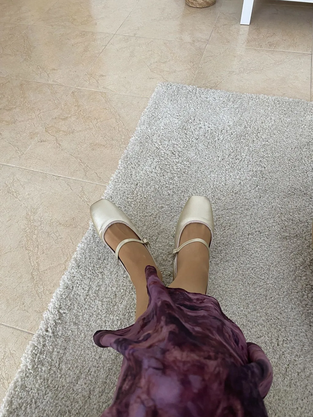 Bryan Stepwise Pearl Nicolle ballerina’s leer vierkante neus