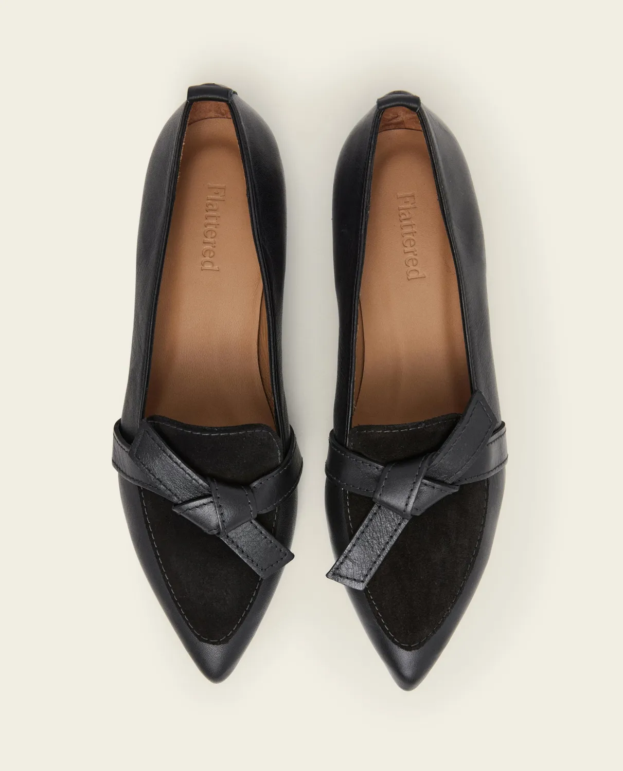Flattered Ally loafers zwart leer met knoop