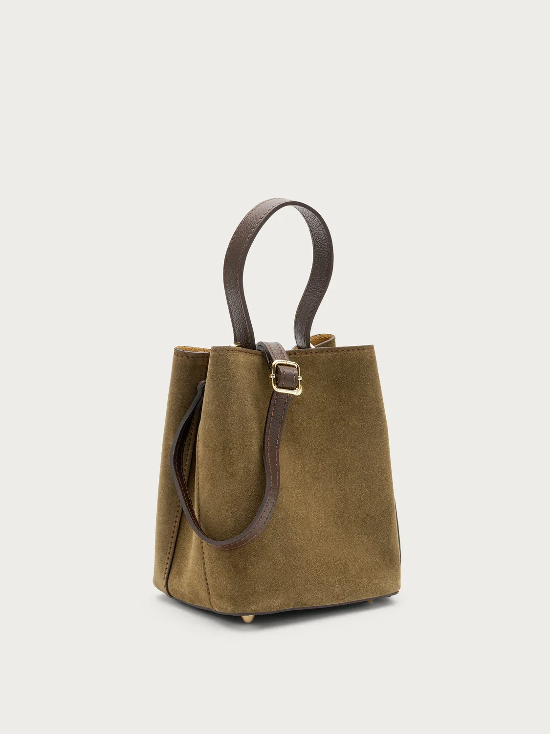 Frau bucket tas suede groen klein