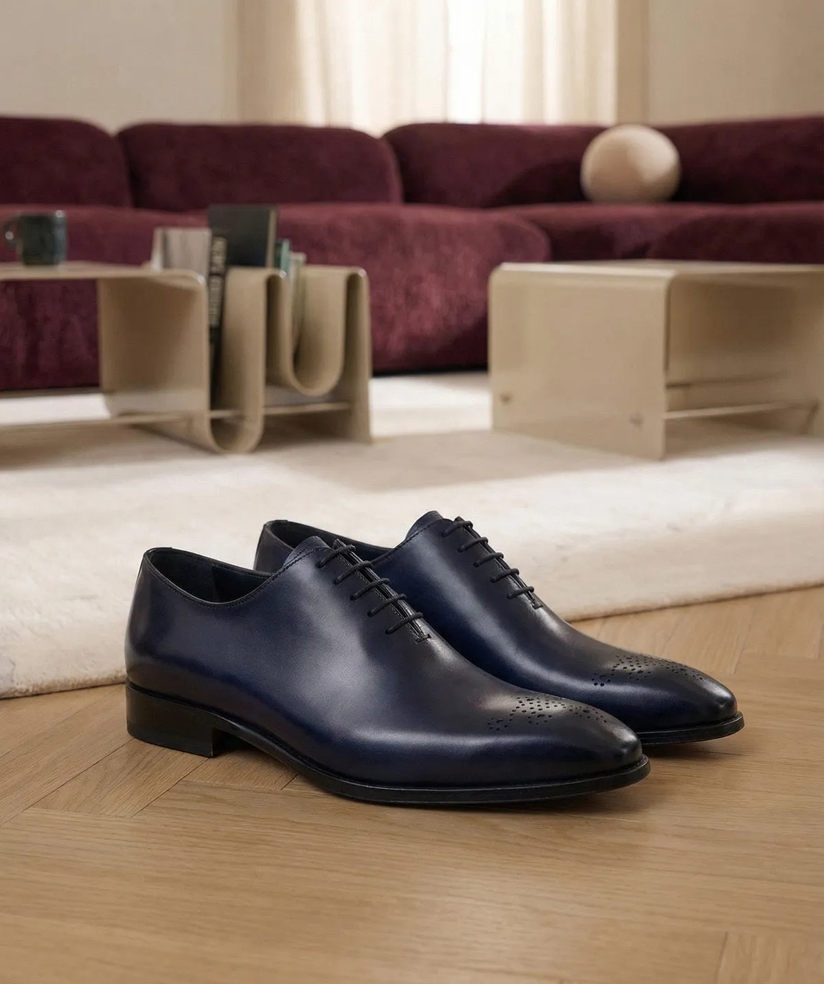 Finsbury Vasco oxford blauw leer heren midnight